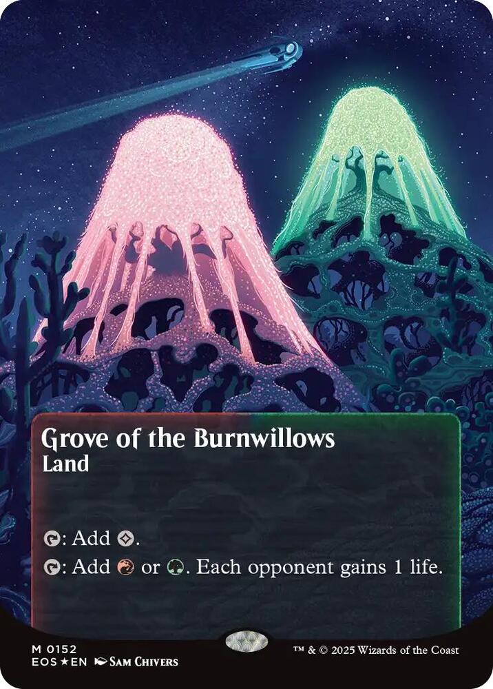 Grove of the Burnwillows (0152) (Borderless) (Galaxy Foil) [Edge of Eternities: Stellar Sights] 152