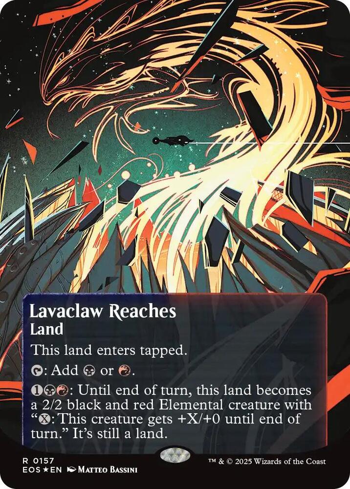 Lavaclaw Reaches (0157) (Borderless) (Galaxy Foil) [Edge of Eternities: Stellar Sights] 157