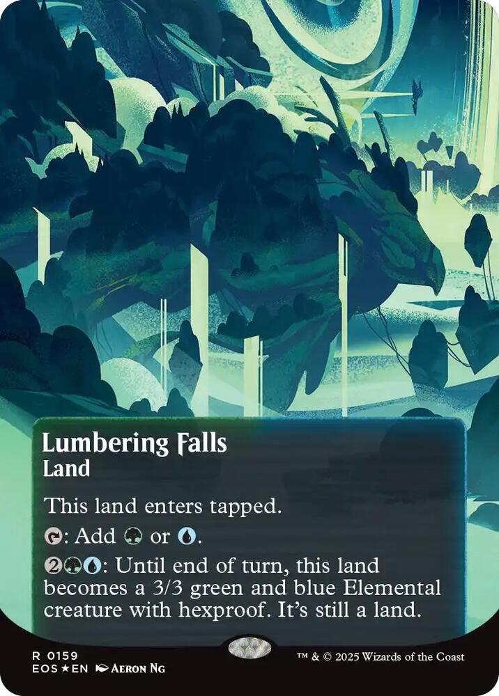 Lumbering Falls (0159) (Borderless) (Galaxy Foil) [Edge of Eternities: Stellar Sights] 159