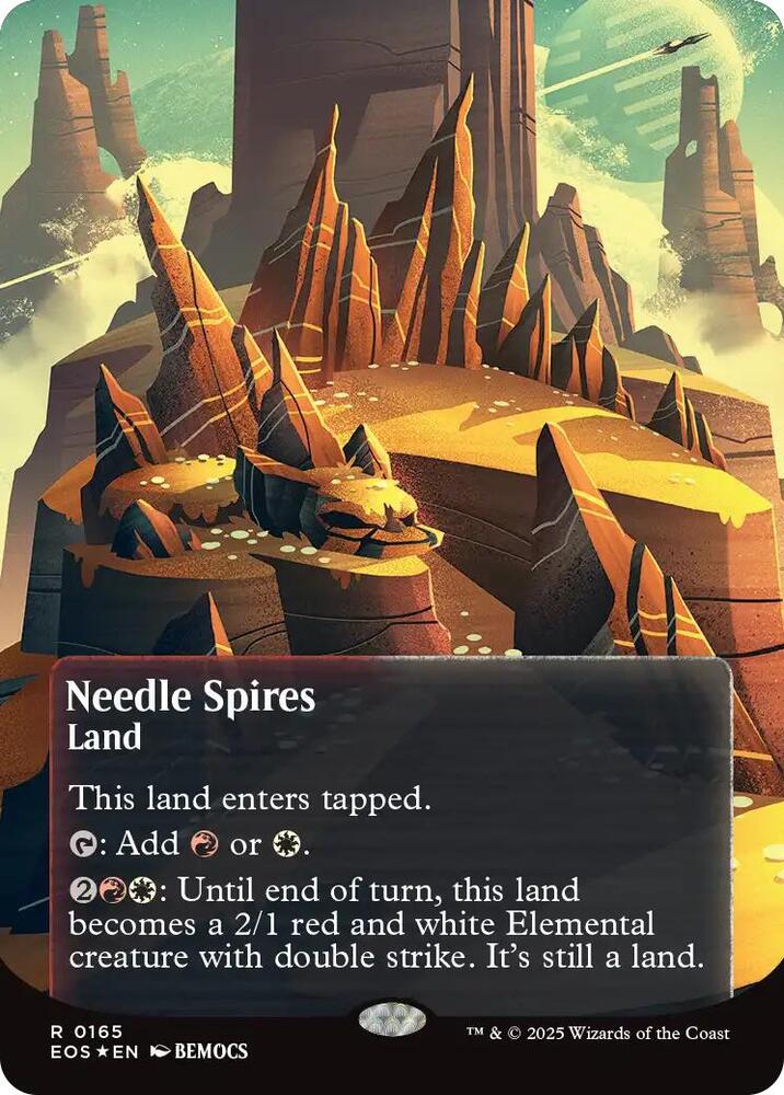 Needle Spires (0165) (Borderless) (Galaxy Foil) [Edge of Eternities: Stellar Sights] 165