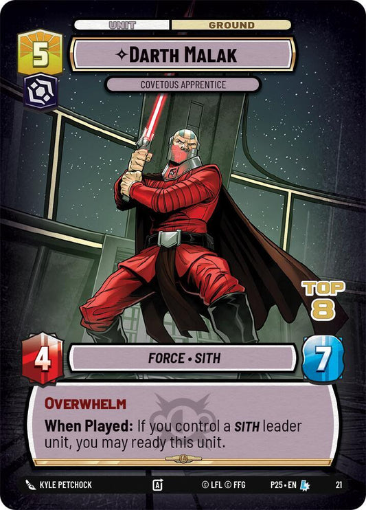 Darth Malak - Covetous Apprentice (Top 8) [Organized Play Promos] 21