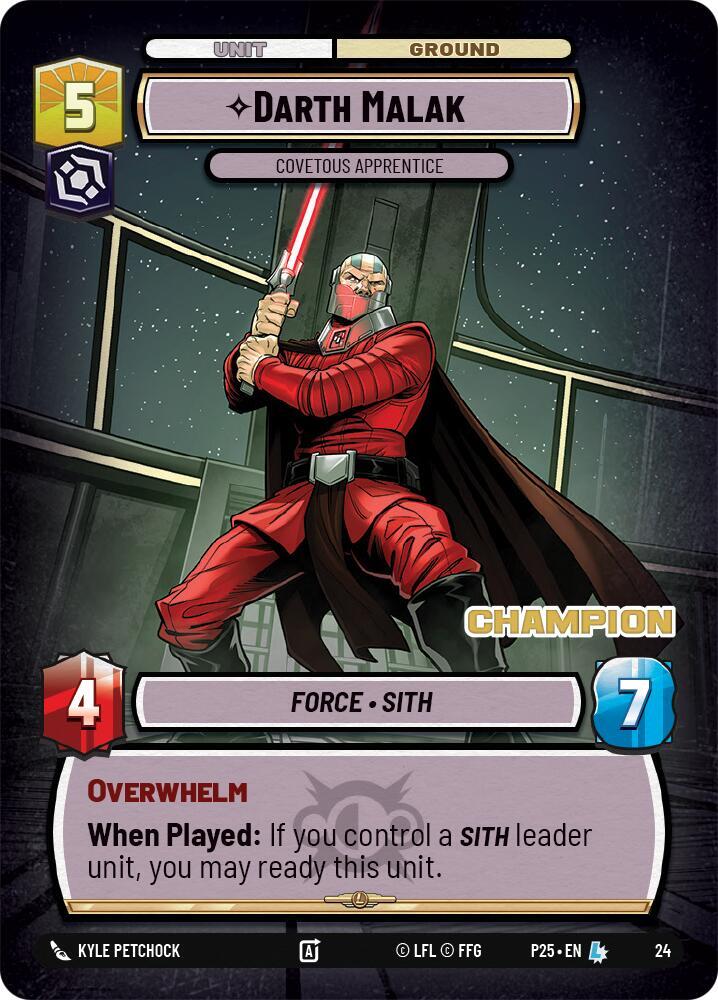 Darth Malak - Covetous Apprentice (Champion) [Organized Play Promos] 24