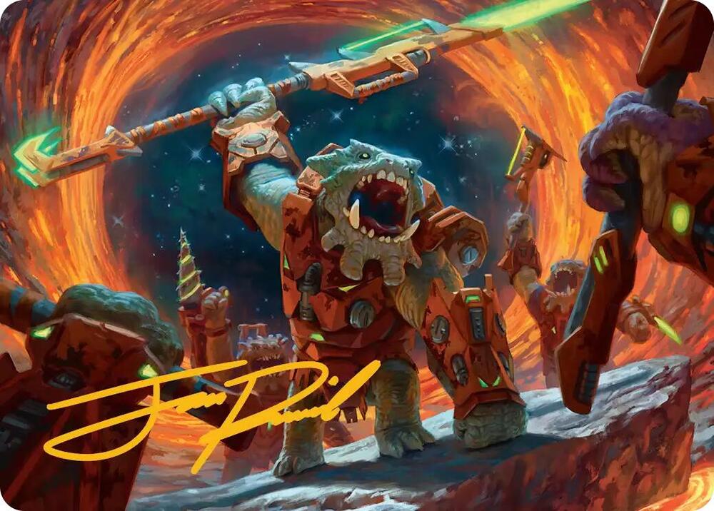 Frontline War-Rager Art Card (Gold-Stamped Signature) [Art Series: Edge of Eternities] 16