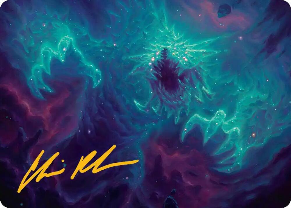 Cosmogoyf Art Card (Gold-Stamped Signature) [Art Series: Edge of Eternities] 24