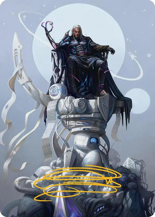 Tezzeret, Cruel Captain Art Card (35/54) (Gold-Stamped Signature) [Art Series: Edge of Eternities] 35