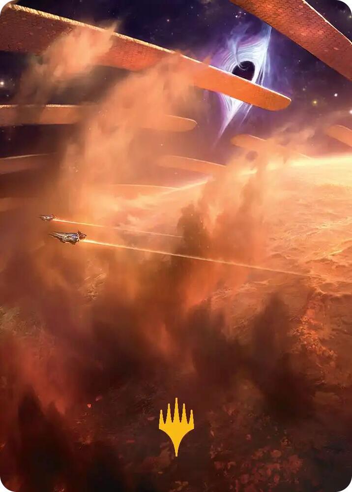 Adagia, Windswept Bastion Art Card (Gold-Stamped Planeswalker Symbol) [Art Series: Edge of Eternities] 29