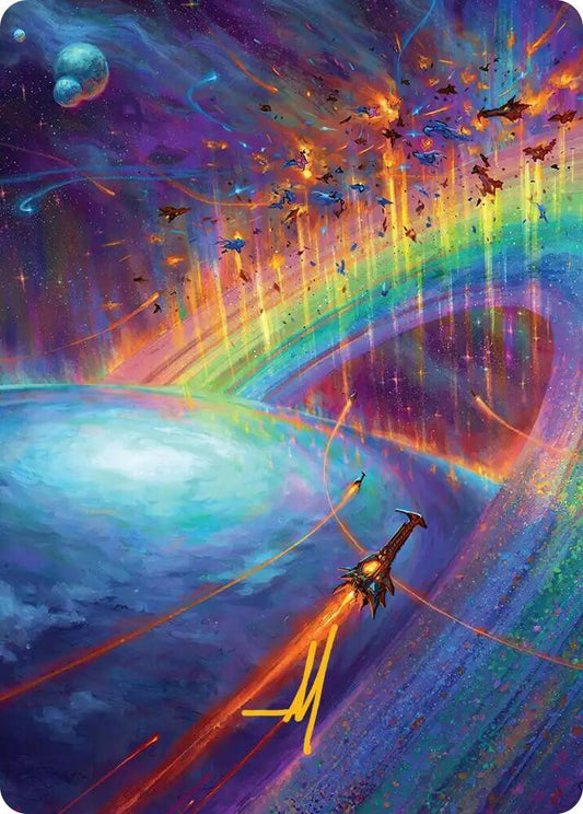 Cascading Cataracts Art Card (43/54) (Gold-Stamped Signature) [Art Series: Edge of Eternities] 43