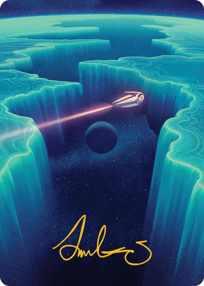 Cascading Cataracts Art Card (50/54) (Gold-Stamped Signature) [Art Series: Edge of Eternities] 50