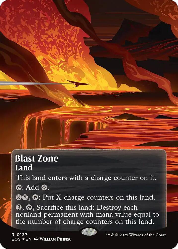 Blast Zone (0137) (Borderless) (Galaxy Foil) [Edge of Eternities: Stellar Sights] 137