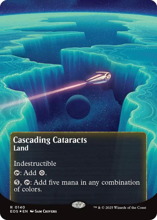 Cascading Cataracts (0140) (Borderless) (Galaxy Foil) [Edge of Eternities: Stellar Sights] 140