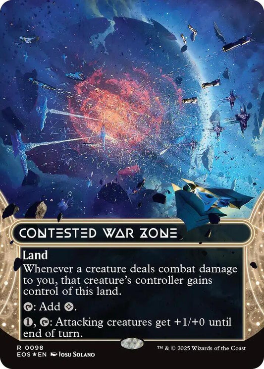 Contested War Zone (0098) (Borderless) (Galaxy Foil) [Edge of Eternities: Stellar Sights] 98