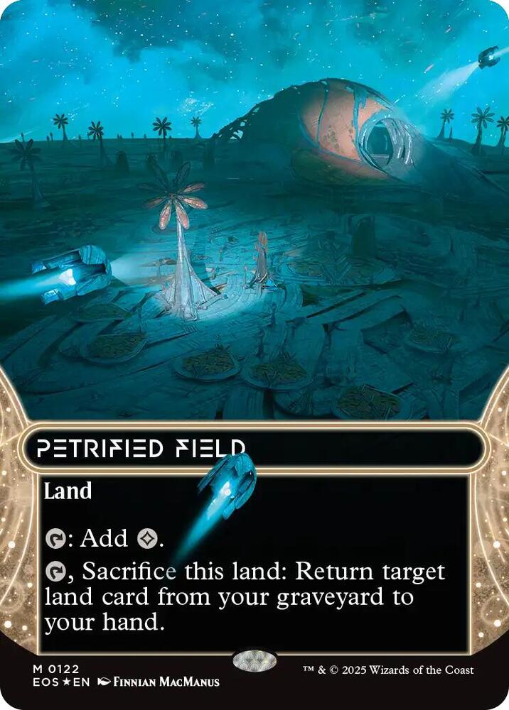 Petrified Field (0122) (Borderless) (Galaxy Foil) [Edge of Eternities: Stellar Sights] 122
