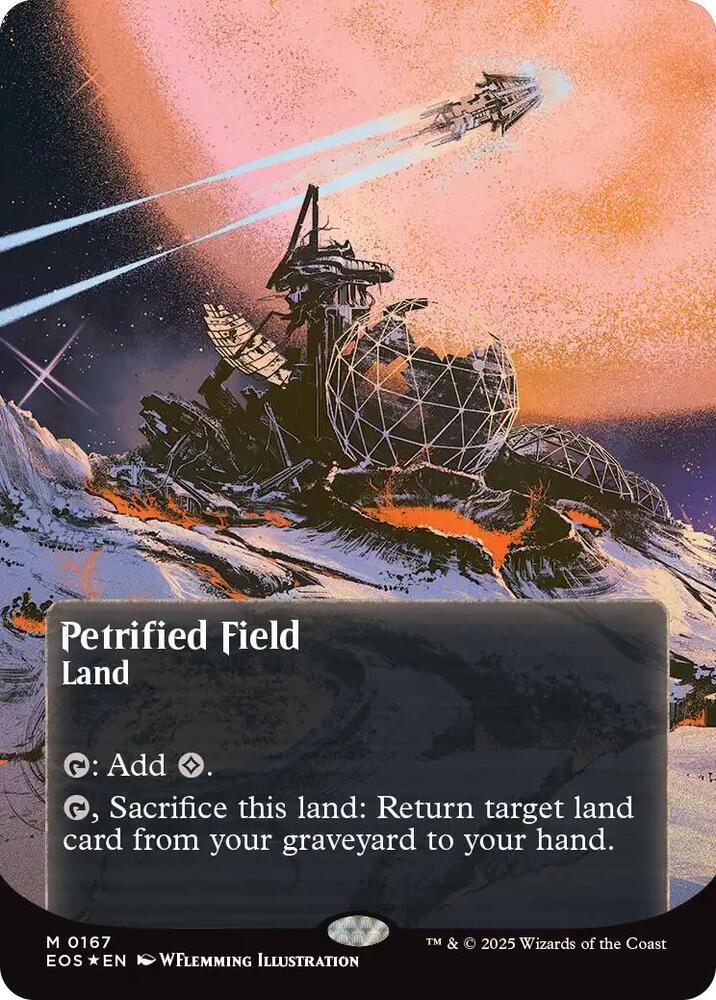 Petrified Field (0167) (Borderless) (Galaxy Foil) [Edge of Eternities: Stellar Sights] 167