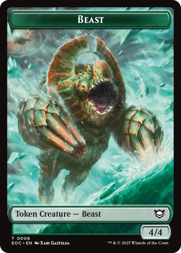Beast (0006) // Elemental (0007) Double-Sided Token [Commander: Edge of Eternities] 6 // 7