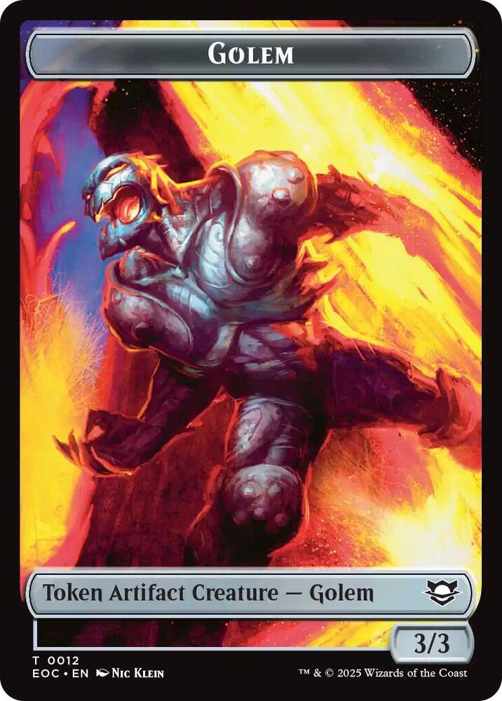 Golem (0012) // Golem (0014) Double-Sided Token [Commander: Edge of Eternities] 12 // 14