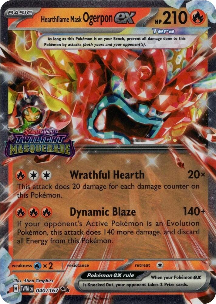 Hearthflame Mask Ogerpon ex (Twilight Masquerade Stamp) [Miscellaneous Cards & Products] 040/167