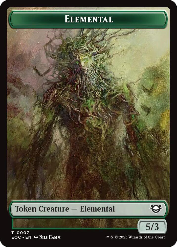 Elemental (0007) // Golem (0014) Double-Sided Token [Commander: Edge of Eternities] 7 // 14