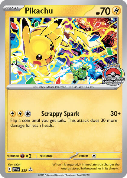 Pikachu - 225 (World Championship 2025) [SV: Scarlet & Violet Promo Cards] 225