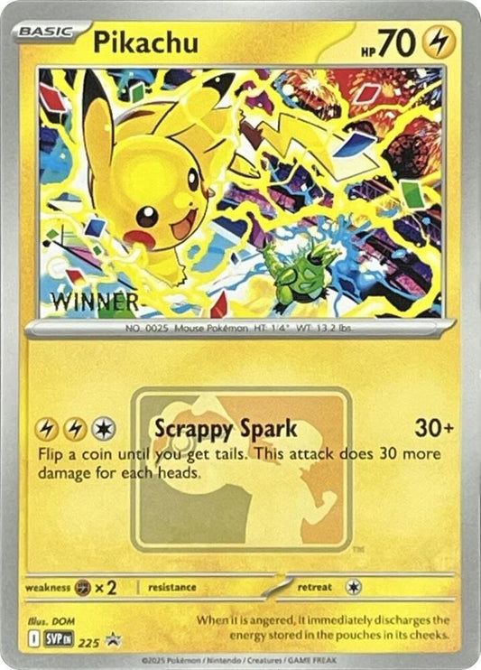 Pikachu - 225 (World Championship 2025) [Winner] [SV: Scarlet & Violet Promo Cards] 225
