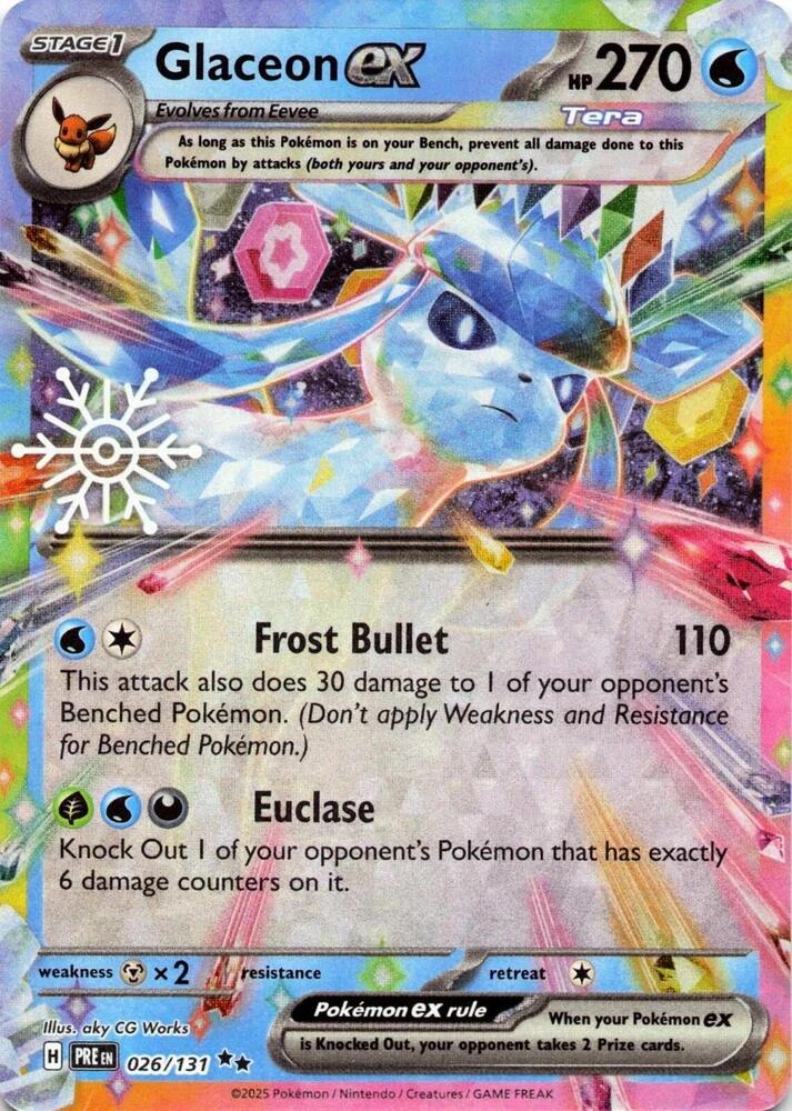 Glaceon ex - 026/131 (Holiday Calendar) [SV: Prismatic Evolutions] 026/131