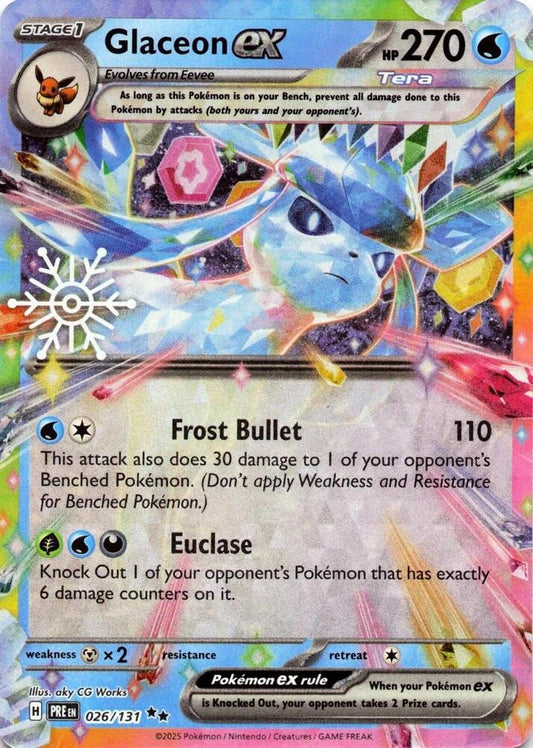 Glaceon ex - 026/131 (Holiday Calendar) [SV: Prismatic Evolutions] 026/131
