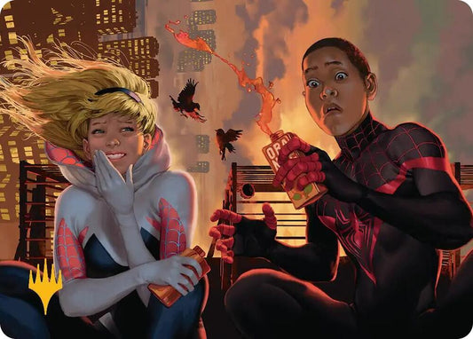 Heroes' Hangout Art Card (Gold-Stamped Planeswalker Symbol) [Art Series: Marvel's Spider-Man] 14