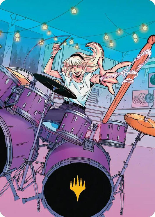 Gwen Stacy Art Card (Gold-Stamped Planeswalker Symbol) (34/54) [Art Series: Marvel's Spider-Man] 34