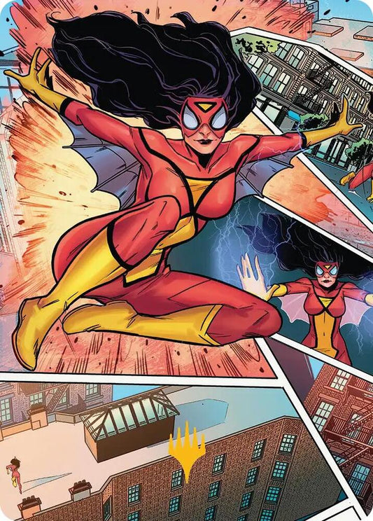 Spider-Woman, Stunning Savior Art Card (Gold-Stamped Planeswalker Symbol) [Art Series: Marvel's Spider-Man] 51