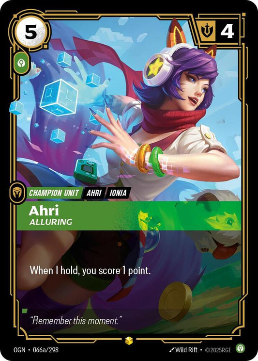 Ahri, Alluring (Alternate Art) [Origins] 066a/298