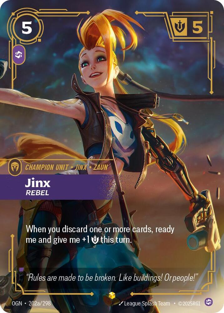 Jinx, Rebel (Alternate Art) [Origins] 202a/298
