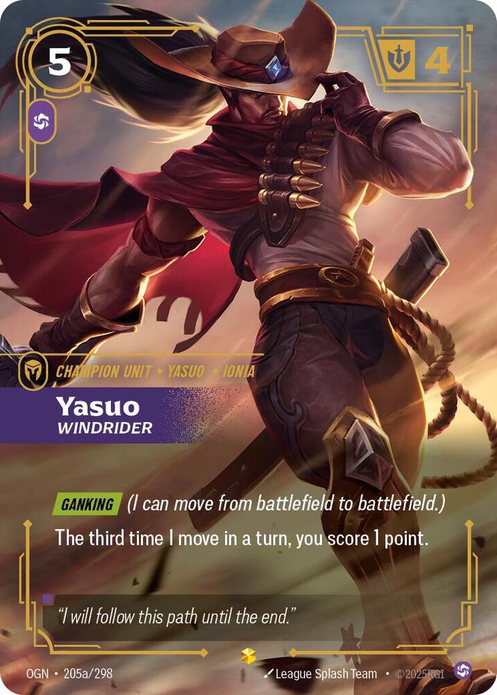 Yasuo, Windrider (Alternate Art) [Origins] 205a/298