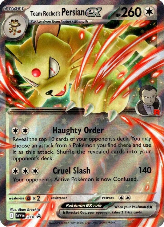Team Rocket's Persian ex - 218 [SV: Scarlet & Violet Promo Cards] 218