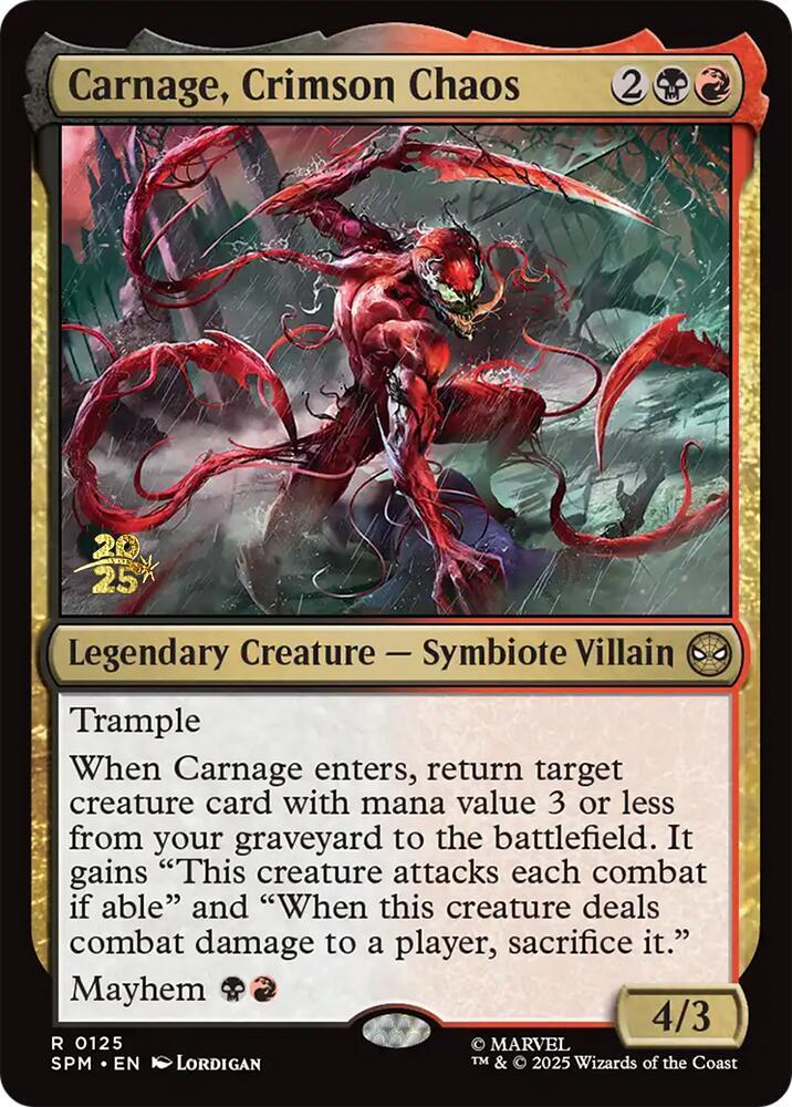 Carnage, Crimson Chaos [Prerelease Cards] 125