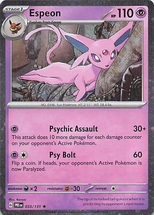 Espeon - 033/131 (Cosmos Holo) [Miscellaneous Cards & Products] 033/131