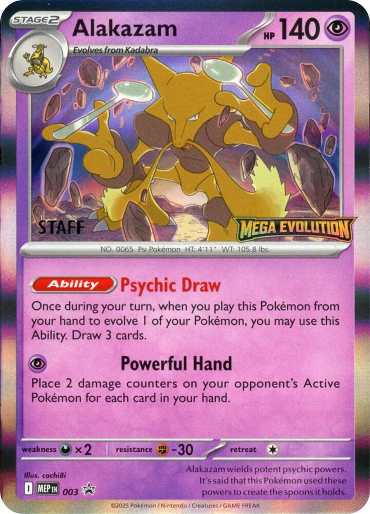 Alakazam - 003 (Staff) [ME: Mega Evolution Promo] 003