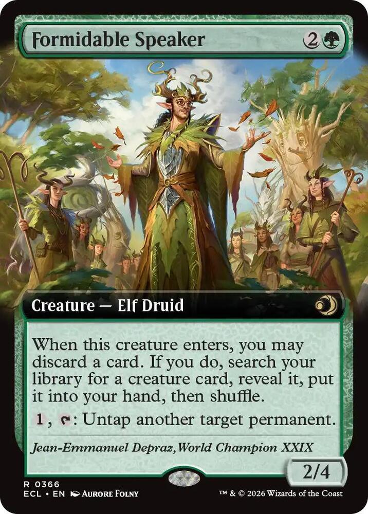 Formidable Speaker (Extended Art) [Lorwyn Eclipsed] 366