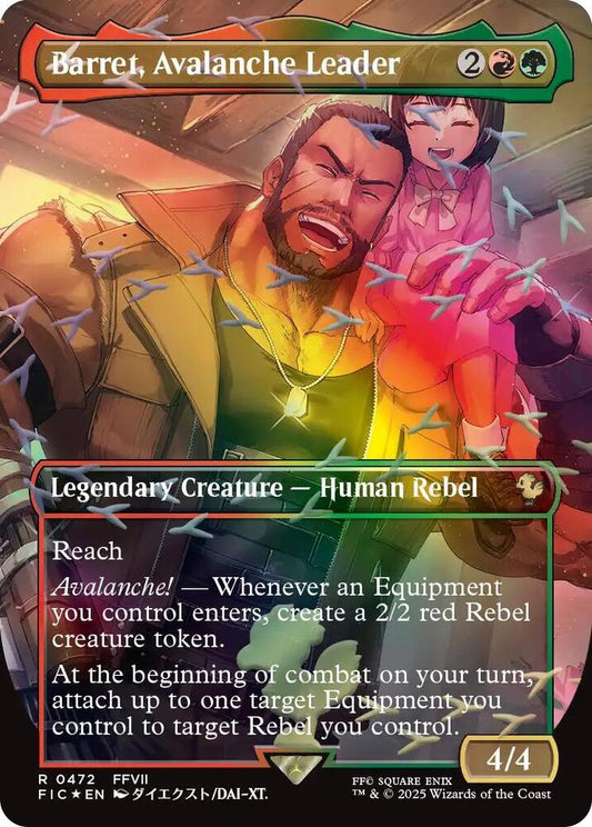 Barret, Avalanche Leader (Borderless) (Chocobo Track Foil) [Commander: FINAL FANTASY] 472