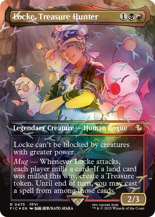 Locke, Treasure Hunter (Borderless) (Chocobo Track Foil) [Commander: FINAL FANTASY] 475