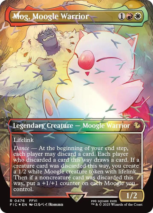 Mog, Moogle Warrior (Borderless) (Chocobo Track Foil) [Commander: FINAL FANTASY] 476