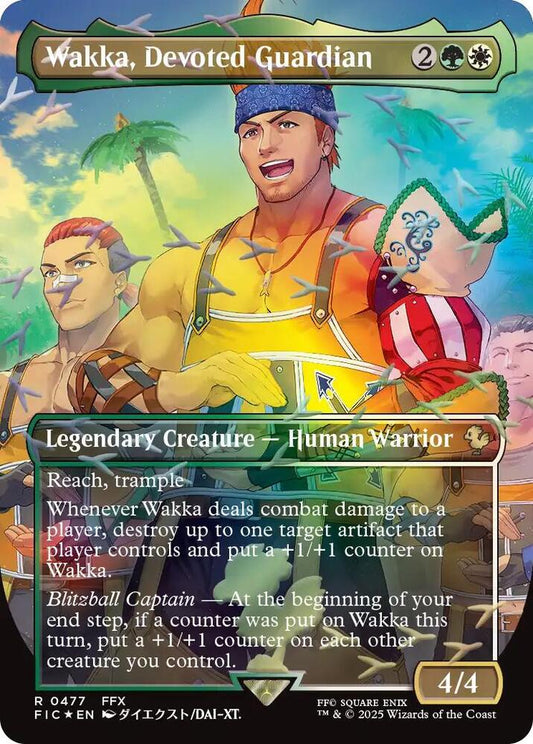 Wakka, Devoted Guardian (Borderless) (Chocobo Track Foil) [Commander: FINAL FANTASY] 477