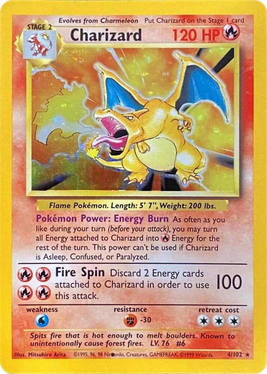Charizard (Black Dot Error) [Base Set] 004/102