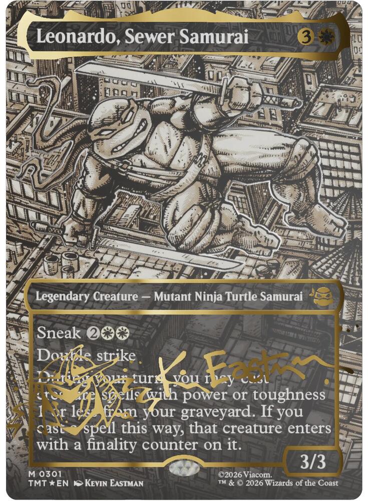 Leonardo, Sewer Samurai (Borderless) (Gold-Stamped Signature) [Teenage Mutant Ninja Turtles] 301