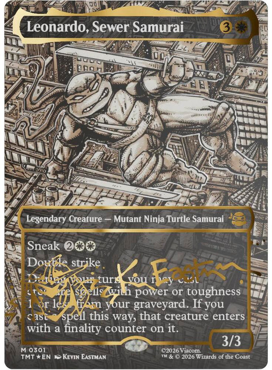 Leonardo, Sewer Samurai (Borderless) (Gold-Stamped Signature) [Teenage Mutant Ninja Turtles] 301