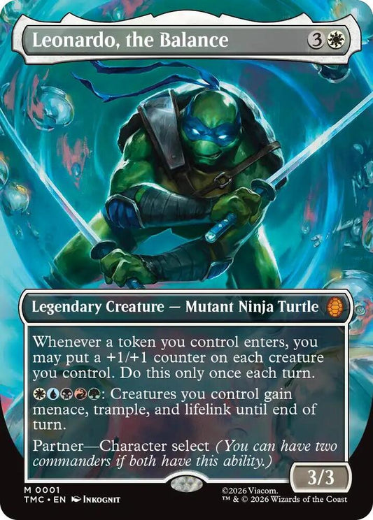 Leonardo, the Balance (0001) (Borderless) [Commander: Teenage Mutant Ninja Turtles] 1