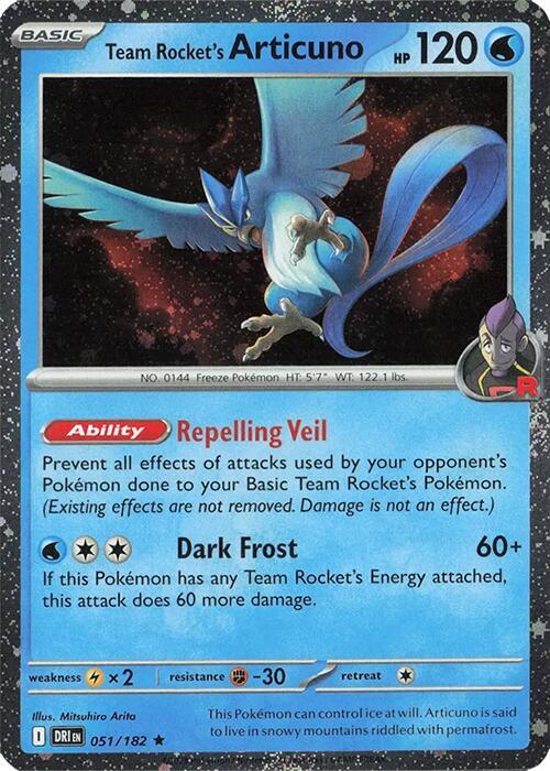 Team Rocket's Articuno - 051/182 (Cosmos Holo) [Miscellaneous Cards & Products] 051/182