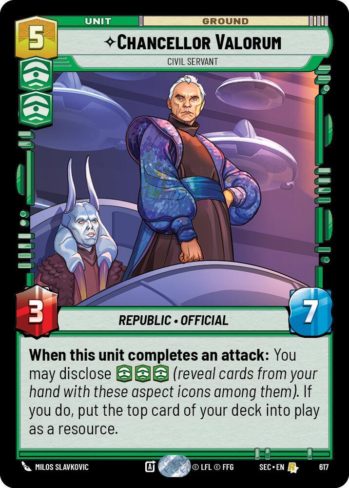 Chancellor Valorum - Civil Servant (Foil) [Secrets of Power] 617