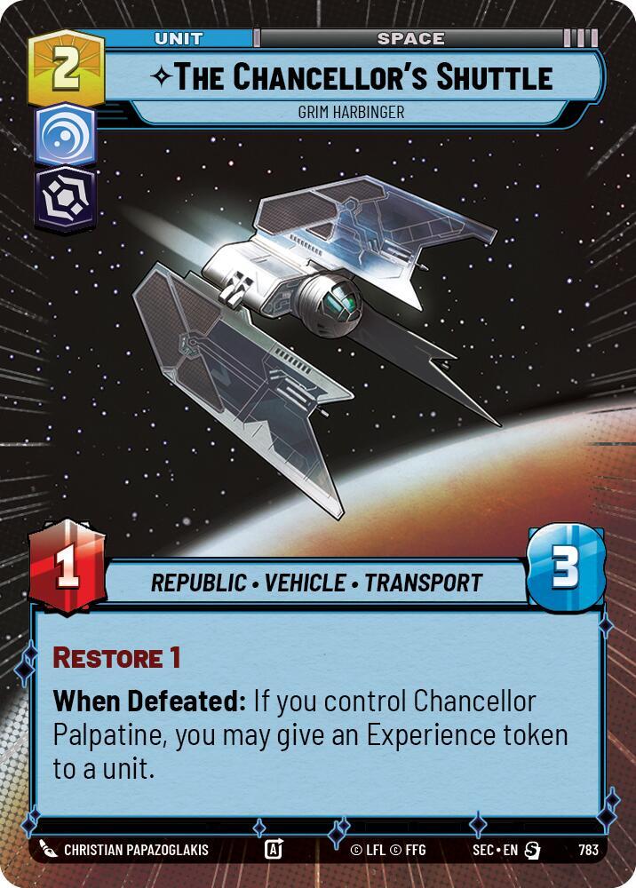 The Chancellor's Shuttle - Grim Harbinger (Hyperspace Foil) [Secrets of Power] 783