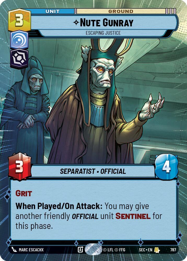 Nute Gunray - Escaping Justice (Hyperspace Foil) [Secrets of Power] 787