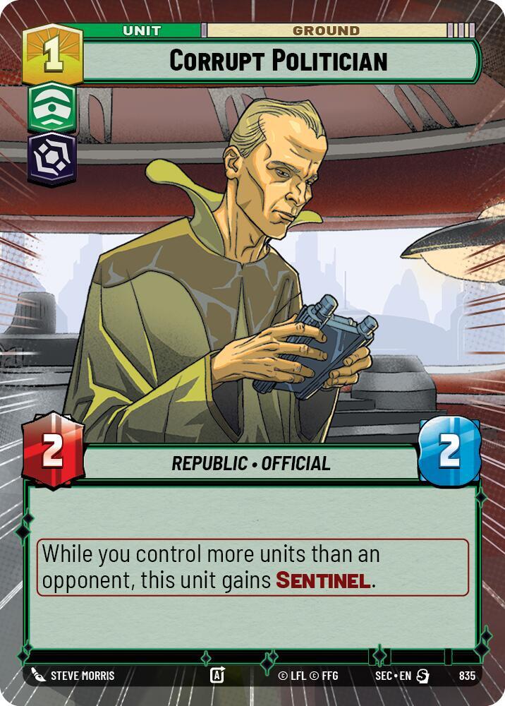 Corrupt Politician (Hyperspace Foil) [Secrets of Power] 835