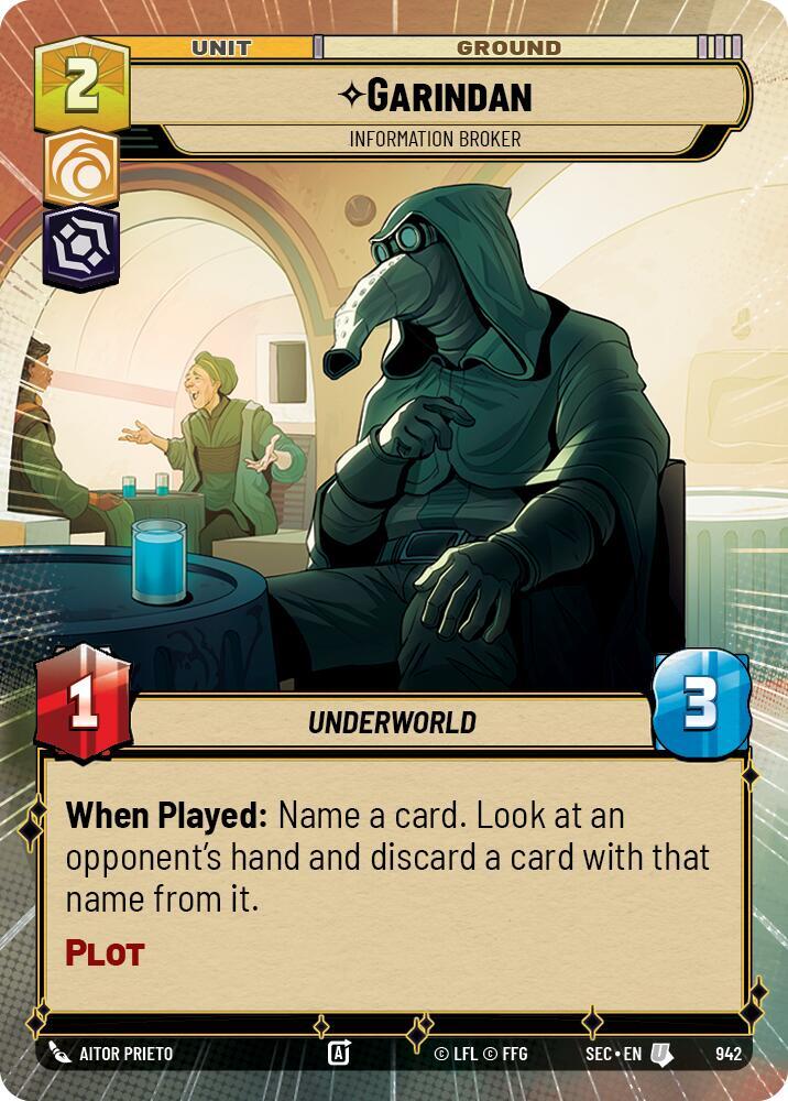 Garindan - Information Broker (Hyperspace Foil) [Secrets of Power] 942